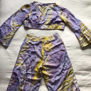 🎀Germaine & Jane Vintage French Silk Set — Made in France (likely 1960s–70s)